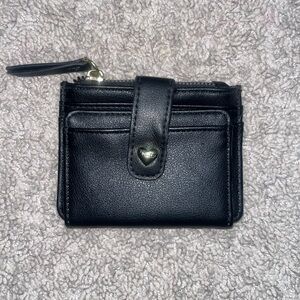 Juicy Couture Black Leather Card Holder w/ Gold Hardware